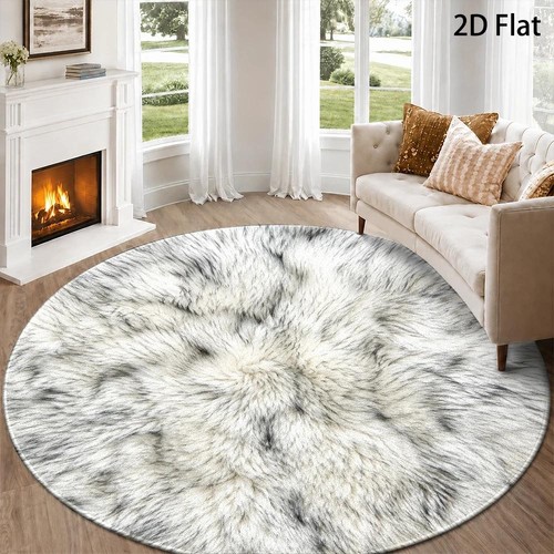 Flat round rugs plush - 2d,